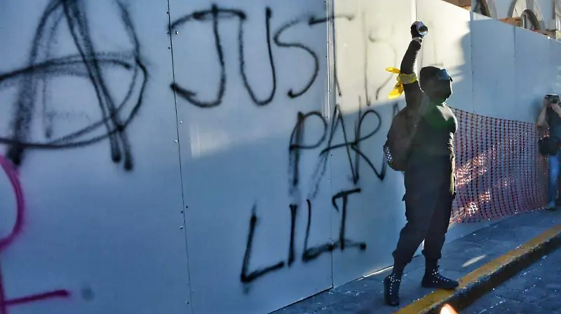 Bloque negro en la marcha feminista de Durango 